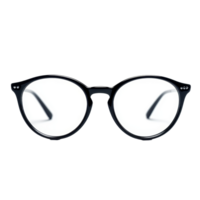 Stylish black glasses frame with round design isolated on a transparent background for eyewear display or design purposes, glasses frame isolated on transparent background png