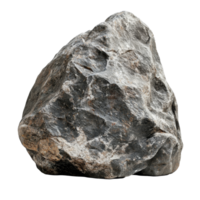 Large rock boulder isolated against a stark transparent background with intricate textures and natural patterns visible, Rock boulder isolated on transparent background png