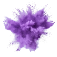 Purple powder explosion against a transparent background creating a vibrant and dynamic visual effect, purple powder pulver explosion isolated on transparent background png