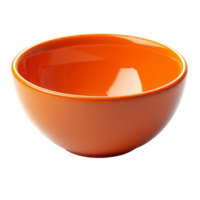 A smooth orange bowl placed on a bright transparent background, showcasing its vibrant color and sleek design, orange bowl on transparent background png