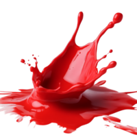Dynamic red paint splash creating a vibrant artistic expression on a clean transparent surface in an abstract setting, red paint splash png