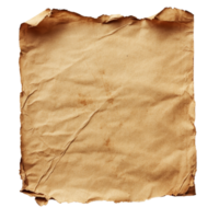 Blank brown sheet of paper wrinkled and placed on a transparent background for creative purposes, blank brown sheet of paper on transparent backgroundfile png