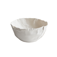 A simple paper bowl on a pristine transparent background suitable for various uses, papper bowl on transparent background png