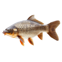 Detailed view of a carp fish isolated on a transparent background, showcasing its vibrant colors and distinct features, Carp fish isolated on transparent background png