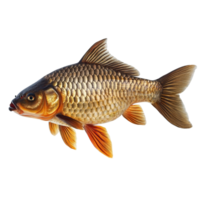 Carp fish isolated on a transparent background showcasing its distinct features and vibrant colors in high detail, Carp fish isolated on transparent background png