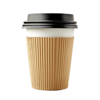 Takeout coffee cup on a plain transparent background ready for a quick beverage enjoyment on the go, Takeout coffee cup on transparent backgroundfile png