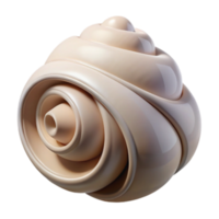 Abstract 3D Render of a Beige Swirling Shell-like Form png