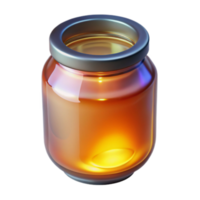 brilhando âmbar vidro jarra 3d render ilustração png