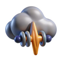 3D Render Storm Cloud Illustration Abstract Background with Lightning Bolt png
