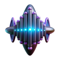 Futuristic 3D Render of Abstract Spaceship Design with Glowing Lights png