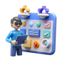 3D Illustration of Project Management with User Interface and Task Scheduling png
