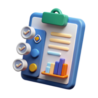 3D Render Checklist App Icon Productivity Task Management UI Element png