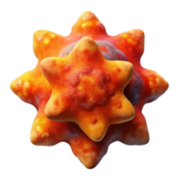 3D Render Star-Shaped Cell Structure Microscopic Abstract Background png