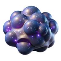 Cosmic Cell 3D Render Abstract Bubble Cluster with Glowing Nebula png