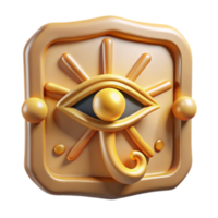Golden Eye 3D Render Ancient Symbol, Mystical Eye, Spiritual Icon, Abstract Background, Religious Art, 3D Illustration, Digital Art, Graphic Design Element, Occult Symbolism, Sacred Geometry png
