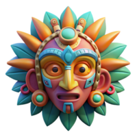 Vibrant 3D Render of a Colorful Tribal Mask Illustration png