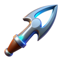Glowing Spear 3D Render, Fantasy Weapon Illustration, Game Asset, Magic Projectile, Blue Energy, Metallic Spearhead, Ancient Artifact, Fantasy Art, Digital Art, High Resolution png