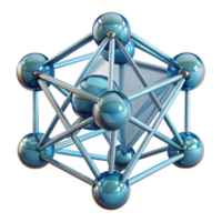 Abstract 3D Render of a Molecular Structure Complex Network of Interconnected Spheres png