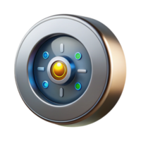 Futuristic 3D Render of a Circular Technological Interface png