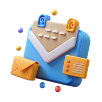 3D Render of Email Communication System, Digital Messaging, Inbox, Email Icon, Communication, Message, Online Communication, Digital Post, Electronic Mail, Mail Service png