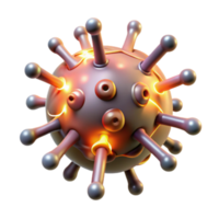 3D Illustration of Virus Particle Undergoing Breakdown, Cellular Disruption, Microscopic Rendering png