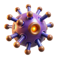 3D Render of a Stylized Virus Particle Abstract Background Image png