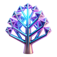 Abstract 3D Render of a Geometric Tree with Gradient Colors png