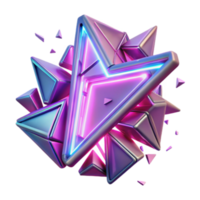Neon Triangle Burst 3D Abstract Background Image png