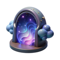 3D Render Magical Portal Illustration Cosmic Cloudscape Fantasy Gateway png