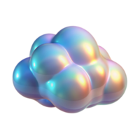 Iridescent 3D Cloud Abstract Render, Smooth Bubbles, Digital Art, Colorful, Shiny, Glossy, Abstract Background, Fluid Shapes, Geometric, 3D Model png