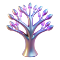 Iridescent 3D Tree Illustration Abstract Background png