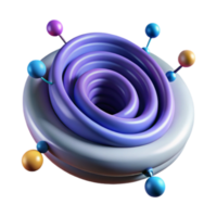 Abstract 3D Render of a Colorful Swirling Vortex with Spheres png