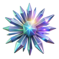 Iridescent Crystal Cluster 3D Render Abstract Background png