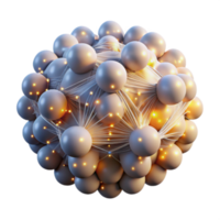 3D Render of Interconnected Spheres Network Abstract Background Image png