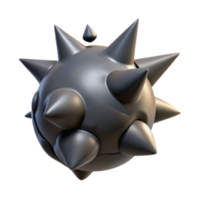 3D Render Spiked Sphere Abstract Background Illustration png