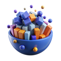 3D Render Colorful Abstract Geometric Shapes Background Image png