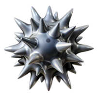 Metallic Spiky Sphere 3D Render Abstract Background Image png
