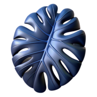 3D Render of a Blue Monstera Leaf Abstract Background Image png