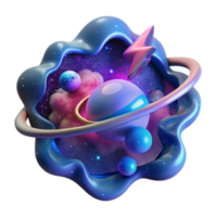 Cosmic Nebula 3D Render Abstract Background Planets, Stars, Galaxy, Space, Surreal, Vibrant, Colorful, Fluid, Design, Art, Illustration, Digital, Universe png