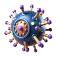 3D Render of a Stylized Virus Particle, Microscopic Illustration, Colorful Viral Structure png