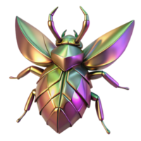 Iridescent Metallic Beetle 3D Render Abstract Background Image png