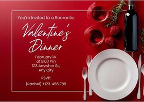 Valentine's Dinner Greeting Card template
