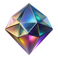 Iridescent Gem 3D Render A Multifaceted Abstract Background png