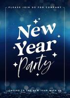 Sparkle Blue Company New Year Party Invitation Card Template