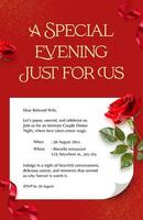 red gold elegant couple dinner invitation poster template