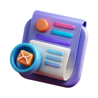 Vibrant 3D Render of a Colorful App Interface Document Icon png