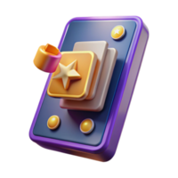 3D Render of App Icon with Star Rating and Game Elements png