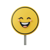 A cheerful smiley face on a stick, symbolizing happiness and joy. png