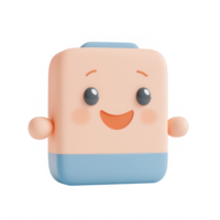 A cheerful animated character with a friendly smile and soft color palette. png