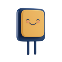 A cheerful, 3D smiling character with a playful design for digital art and projects. png